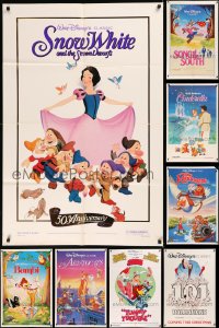 6d0290 LOT OF 11 FOLDED WALT DISNEY ONE-SHEETS 1980s great images from animated movies!