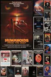 6d0230 LOT OF 45 FOLDED HORROR/SCI-FI/FANTASY ONE-SHEETS 1980s a variety of great movie images!