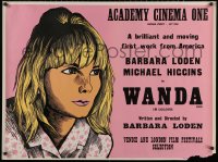 6f0669 WANDA British quad 1971 close-up art of Barbara Loden in title role by Strausfeld, rare!