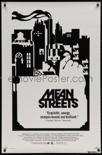 6f1034 MEAN STREETS 1sh 1973 Scorsese, Robert De Niro, Keitel, alternate black & white artwork!