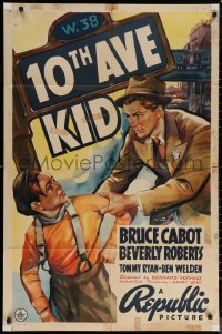 6h0557 10th AVE KID 1sh 1937 art of Bruce Cabot & Tommy Ryan in Hell's Kitchen, ultra rare!