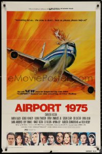 6h0576 AIRPORT 1975 1sh 1974 Charlton Heston, Karen Black, George Akimoto aviation disaster art!