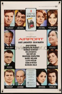 6h0575 AIRPORT 1sh 1970 Burt Lancaster, Dean Martin, Jacqueline Bisset, Jean Seberg & more!