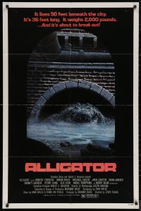 6h0584 ALLIGATOR 1sh 1980 cool different artwork of twisted alligator by J. Lamb!