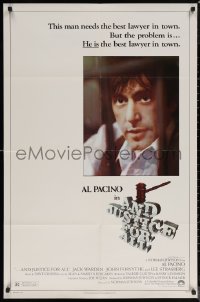 6h0593 AND JUSTICE FOR ALL 1sh 1979 directed by Norman Jewison, Al Pacino is out of order!