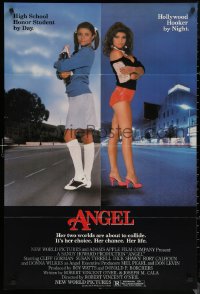 6h0598 ANGEL 1sh 1983 high school honor student by day, Hollywood hooker at night!