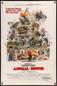 6h0600 ANIMAL HOUSE style B 1sh 1978 John Belushi, John Landis classic, art by Rick Meyerowitz!