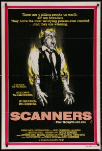 6h0296 SCANNERS Aust 1sh 1981 David Cronenberg, in 20 seconds your head explodes!