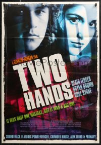 6h0303 TWO HANDS Aust 1sh 1999 great completely different images of Heath Ledger, Rose Byrne!