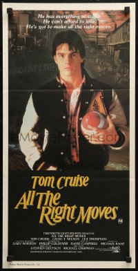 6h0320 ALL THE RIGHT MOVES Aust daybill 1984 close up of high school football player Tom Cruise!