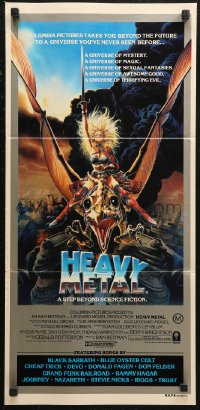 6h0415 HEAVY METAL Aust daybill 1981 classic musical animation, wild Chris Achilleos fantasy art!