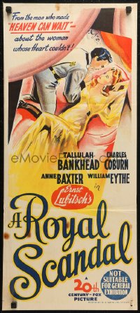 6h0502 ROYAL SCANDAL Aust daybill 1945 Otto Preminger & Ernst Lubitsch, sexy Tallulah Bankhead!