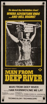 6h0503 SACRIFICE Aust daybill 1973 Umberto Lenzi directed cannibalism horror, Man from Deep River!