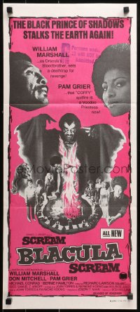 6h0504 SCREAM BLACULA SCREAM Aust daybill 1973 image of black vampire William Marshall & Pam Grier!