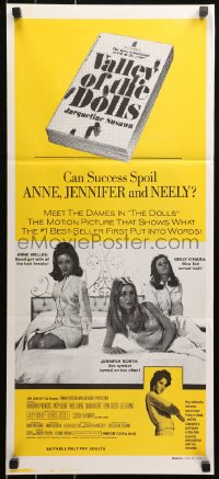 6h0539 VALLEY OF THE DOLLS Aust daybill 1968 Patty Duke, sexy Sharon Tate, Parkins, yellow style!