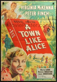 6h1469 TOWN LIKE ALICE English 1sh 1956 Virginia McKenna, Peter Finch, from Nevil Shute book!