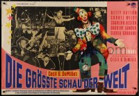 6h0167 GREATEST SHOW ON EARTH German 33x47 R1960s Cecil B. DeMille, great different circus images!