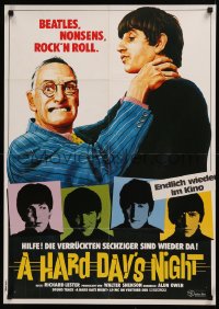 6h0209 HARD DAY'S NIGHT German R1979 image of The Beatles in their 1st film, rock & roll classic!