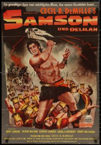 6h0237 SAMSON & DELILAH German R1961 Hedy Lamarr & Victor Mature, Cecil B. DeMille, Peltzer art!