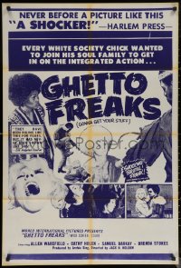 6h0929 GHETTO FREAKS 1sh 1972 every white society chick wanted to join his soul family, a shocker!