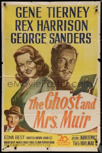 6h0930 GHOST & MRS. MUIR 1sh 1947 Gene Tierney, Rex Harrison, George Sanders