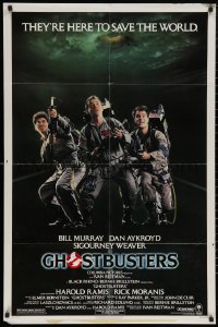 6h0932 GHOSTBUSTERS 1sh 1984 Bill Murray, Dan Aykroyd & Harold Ramis here to save the world!