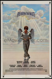 6h0971 HEAVEN CAN WAIT 1sh 1978 Lettick art of angel Warren Beatty wearing sweats, football!