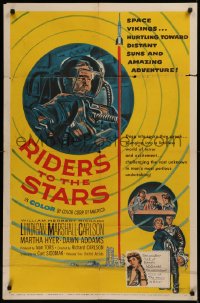 6h1293 RIDERS TO THE STARS 1sh 1954 William Lundigan has broken into outer space w/gravity zero!