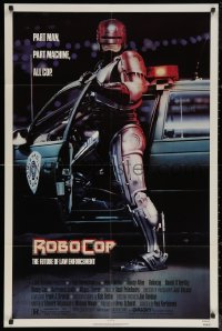 6h1299 ROBOCOP 1sh 1988 Paul Verhoeven, full-length cyborg policeman Peter Weller by Mike Bryan!