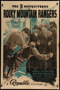 6h1305 ROCKY MOUNTAIN RANGERS 1sh 1940 The Three Mesquiteers, Livingston, Hatton & Renaldo!