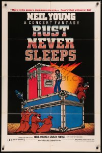 6h1320 RUST NEVER SLEEPS 2D style 1sh 1979 Neil Young, rock & roll art by David Weisman & Jim Evans!