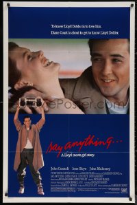 6h1335 SAY ANYTHING 1sh 1989 image of John Cusack holding boombox, Ione Skye, Cameron Crowe!