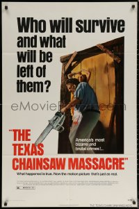 6h1442 TEXAS CHAINSAW MASSACRE 1sh 1974 Tobe Hooper cult classic slasher horror, Bryanston!