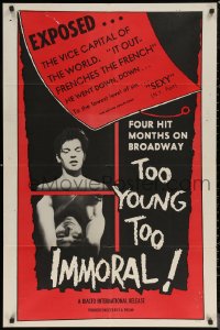 6h1464 TOO YOUNG, TOO IMMORAL 1sh 1962 John Francis, he went down to sin, torridly realistic!