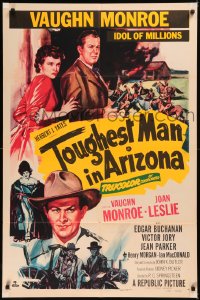 6h1468 TOUGHEST MAN IN ARIZONA 1sh 1952 art of Vaughn Monroe, Idol of Millions & Joan Leslie!