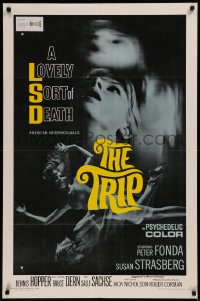 6h1476 TRIP 1sh 1967 AIP, written by Jack Nicholson, LSD, wild sexy psychedelic drug image!