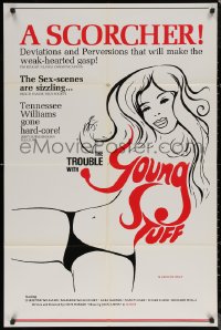 6h1478 TROUBLE WITH YOUNG STUFF 1sh 1977 Christine Williams, Marlene Willoughby, sex!