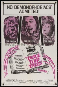 6h1480 TWICE TOLD TALES 1sh 1963 Vincent Price, Nathaniel Hawthorne, a trio of unholy horror!