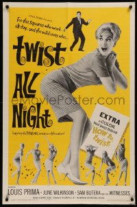 6h1482 TWIST ALL NIGHT 1sh 1962 Louis Prima, great images of sexy dancing June Wilkinson!