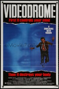 6h1502 VIDEODROME 1sh 1983 David Cronenberg, James Woods, huge c/u of Debbie Harry, sci-fi!