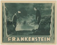 6m0102 FRANKENSTEIN LC R1938 best c/u Colin Clive staring at his monstrous creation Boris Karloff!