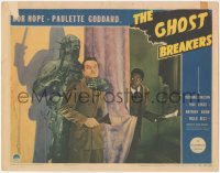 6m0113 GHOST BREAKERS LC 1940 Willie Best hides behind curtain as suit of armor grabs Bob Hope!