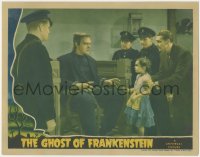 6m0114 GHOST OF FRANKENSTEIN LC 1942 chained monster Lon Chaney Jr. by little girl in court, rare!