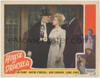 6m0118 HOUSE OF DRACULA LC #8 R1950 close up of John Carradine & nurse Martha O'Driscoll!