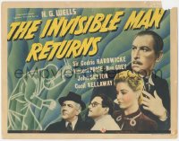 6m0138 INVISIBLE MAN RETURNS TC 1940 H.G. Wells, cool fx image of Vincent Price & top cast, rare!