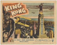 6m0150 KING KONG LC #8 R1956 classic image of giant ape on Empire State Building, great border art!