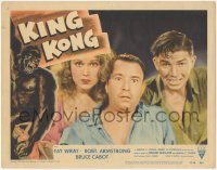 6m0152 KING KONG LC #1 R1956 best close up of terrified Fay Wray, Robert Armstrong & Bruce Cabot!