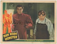 6m0160 MAN MADE MONSTER LC 1941 c/u of Lionel Atwill & crazed monster Lon Chaney Jr. in red suit!