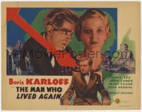 6m0167 MAN WHO LIVED AGAIN TC 1936 love crazed scientist Boris Karloff switches people's minds, rare!