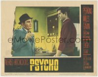 6m0188 PSYCHO LC #2 1960 Alfred Hitchcock, Martin Balsam quizzes Anthony Perkins at the Bates Motel!